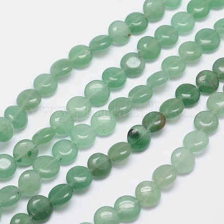 Flat Round Natural Agate Bead Strands G-L419-70-1