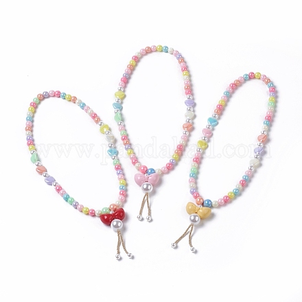 Детские акриловые ожерелья NJEW-JN02615-M-1