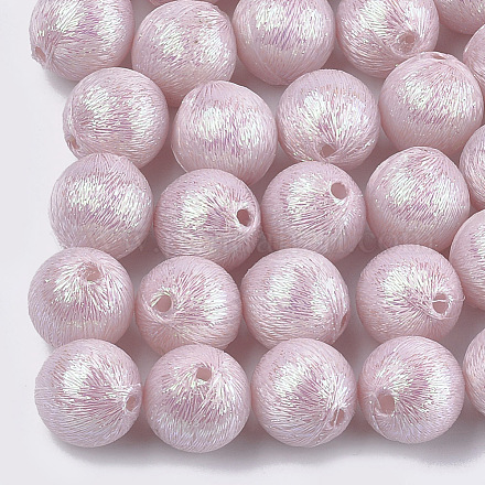 Polyester Thread Fabric Covered Beads WOVE-T009-16mm-04-1