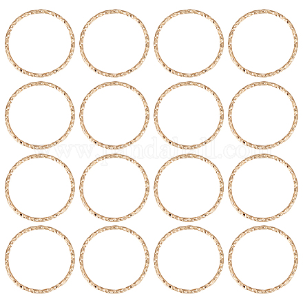 Beebeecraft 1 Box 50Pcs Closed Jump Ring 18K Gold Plated Brass Textured Round Linking Rings for Earring Bracelet Necklace Jewelry DIY Craft Findings KK-BBC0008-26-1