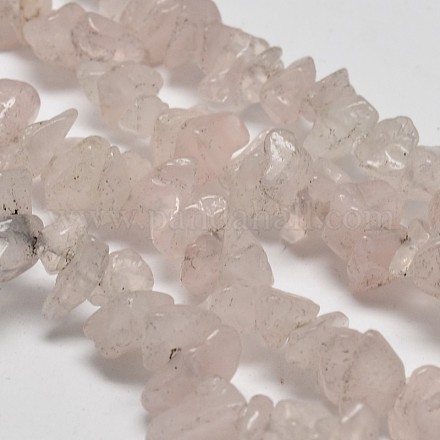 Chip Natural Rose Quartz Beads Strands G-N0134-12-1