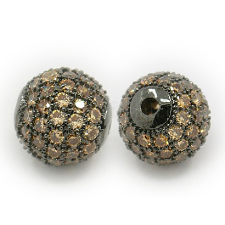 Perles de cubes zircone en laiton  ZIRC-F001-182B-1