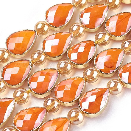 Chapelets de perles en verre opaques EGLA-P045-B02-1