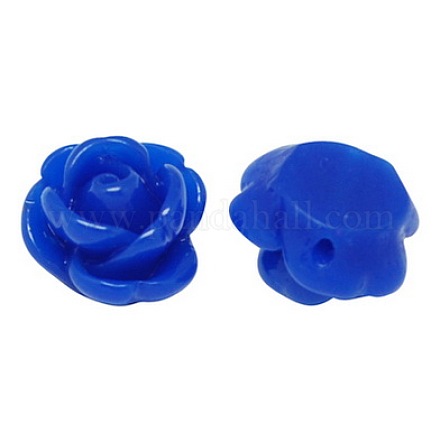 Rose opaque perles de résine de fleurs X-CRES-B1029-A39-1