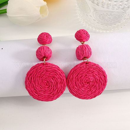 Плоские круглые серьги-гвоздики из сплава рафии FS-WG4F3C4-04-1