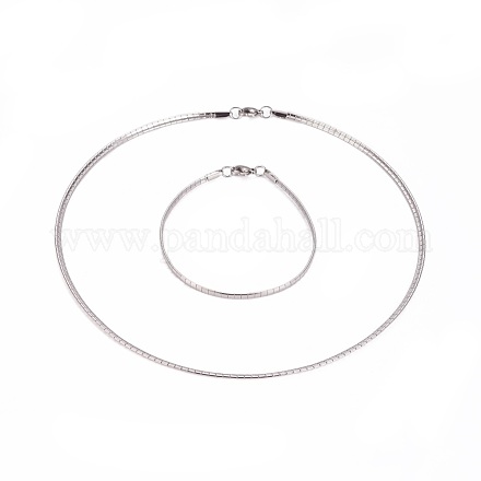 Colliers de choker en 304 acier inoxydable et ensembles de bijoux des bracelets SJEW-L144-A03-P-1