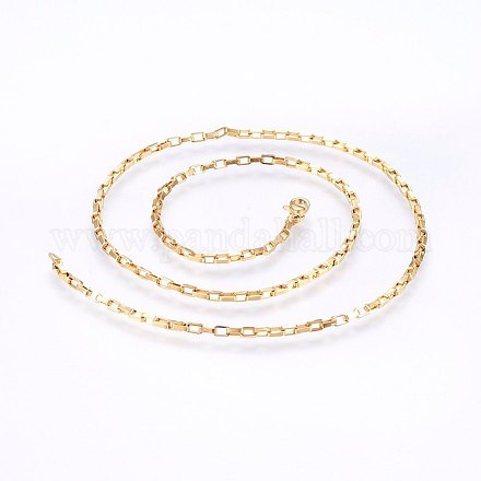 304 Stainless Steel Box Chain Necklaces NJEW-F226-07G-06-1