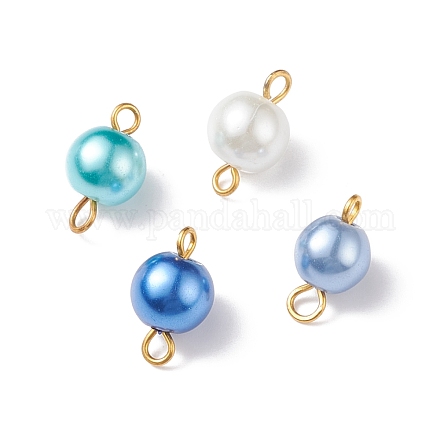Ciondoli per connettore in vetro imitazione perla PALLOY-JF01881-01-1