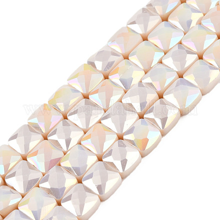 Chapelets de perles en verre opaque de couleur unie EGLA-N002-42-02-1