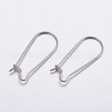 316 Surgical Stainless Steel Hoop Earrings Settings STAS-K146-040-25x12mm-1