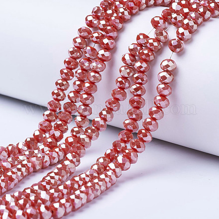Chapelets de perles en verre opaque de couleur unie EGLA-A034-P4mm-C01-1