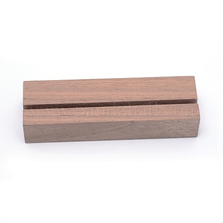 クルミ材の木製カードホルダー  長方形  淡い茶色  31x101x19.5mm WOOD-WH0103-88-1