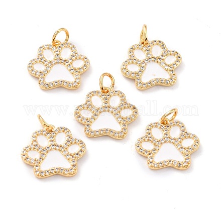 Real 18K Gold Plated Brass Micro Pave Cubic Zirconia Charms ZIRC-L100-085G-09-1