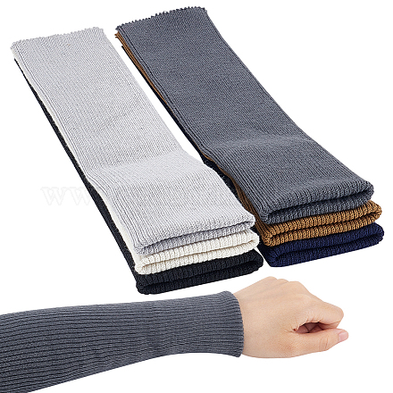 Benecreat 6pcs 6 couleurs tissu côtelé élastique en polyester pour poignets DIY-BC0006-53A-1