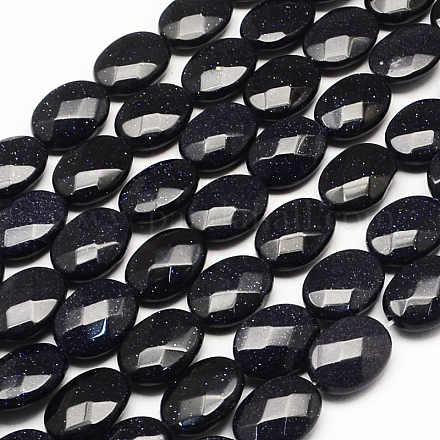 Synthetic Blue Goldstone Beads Strands G-R303-12-1