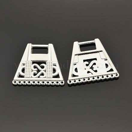 Filigree Trapezoid Plating Zinc Alloy Chandelier Components PALLOY-N0099-10S-1