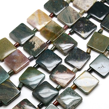 Square & Column Natural Indian Agate Beads Strands G-P063-133A-1