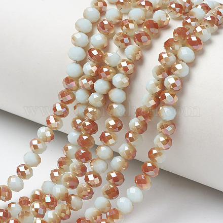 Electroplate Opaque Solid Color Glass Beads Strands EGLA-A034-P4mm-J01-1