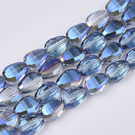 Translucent Electroplate Glass Beads Strands EGLA-T020-03B-1