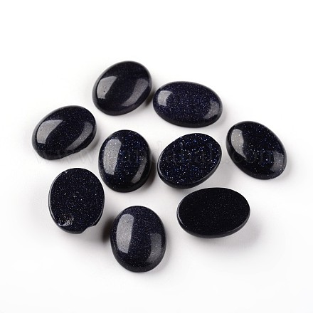 Ovales synthétiques cabochons bleus goldstone G-I171-15x20mm-05-1