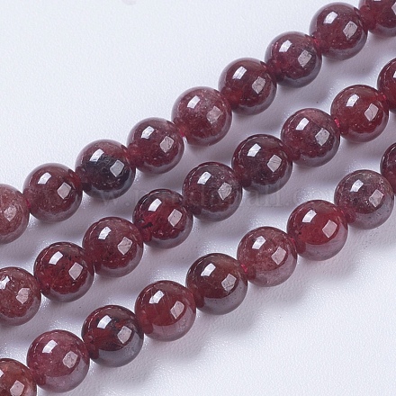 Chapelets de perles de grenat naturel G-F568-245-4mm-1