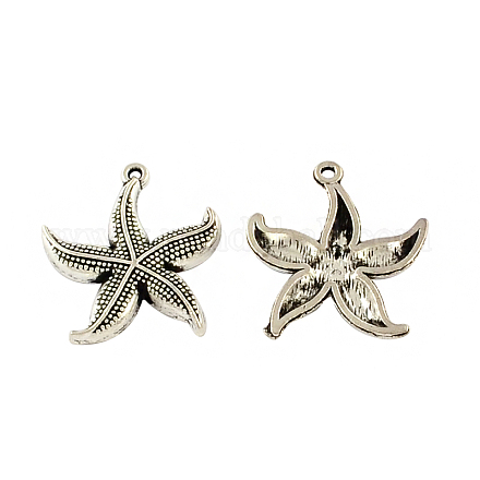 Tibetan Style Alloy Starfish/Sea Stars Pendants TIBEP-Q043-236-RS-1