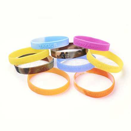 Échantillon gratuit bracelets de silicone BJEW-K165-05-1