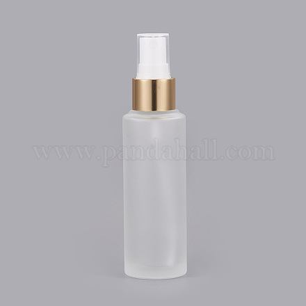 すりガラスのスプレーボトル  香水スプレーボトル  ゴールド  13.2x3.4センチ。容量：50ミリリットル MRMJ-WH0044-01G-1