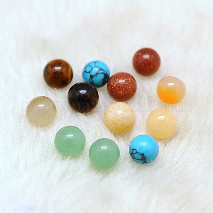 Natural & Synthetic Mixed Stone Round Ball No Hole Beads G-A127-8mm-M-1
