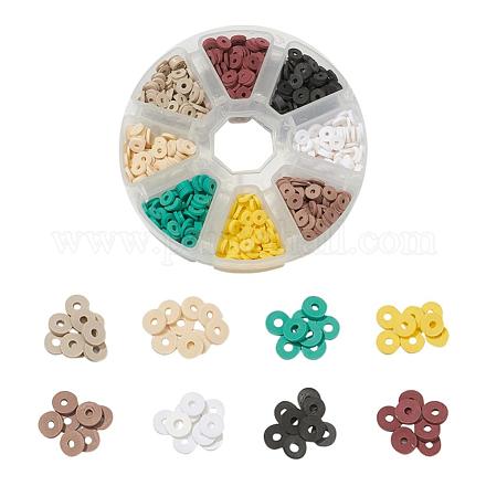 1120pcs 8 couleurs perles d'argile polymère faites à la main CLAY-YW0001-14D-1