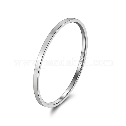 925 anello a fascia semplice in argento sterling placcato rodio RJEW-P099-01A-P-1