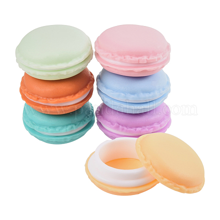 Tragbare Süßigkeitfarbe mini niedlicher macarons Schmuckring / Halsketten-Tragekoffer CON-WH0038-A-M-1