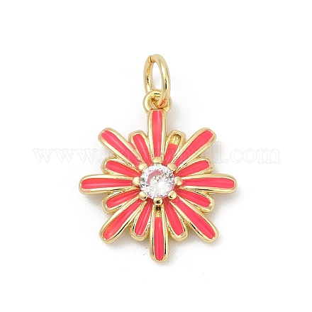 Латунные подвески с кубическим цирконием и эмалью KK-U062-38G-01-1