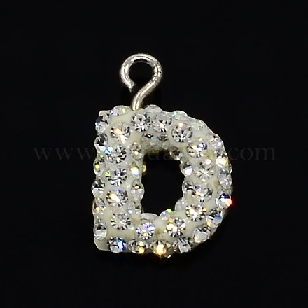 Glittering Polymer Clay with Austrian Crystal Charms Pendants SWARJ-M008-001-D-1