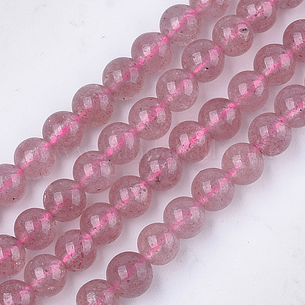 Natural Strawberry Quartz Beads Strands G-S333-6mm-018-1