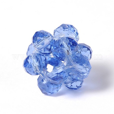 Faceted Flower Glass Beads GLAA-JF-6MM-21L-1