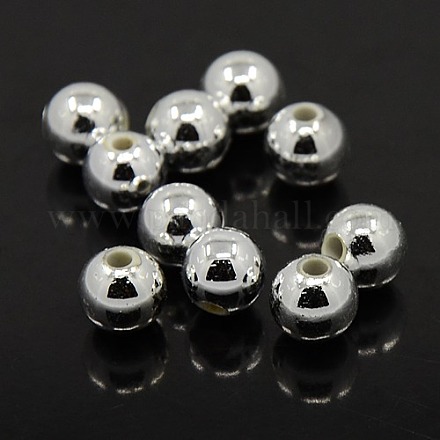 Plating Plastic Acrylic Round Beads PACR-L003-12mm-S-1