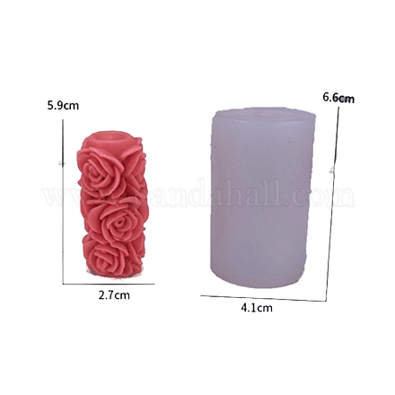 Molde de silicona para vela de aromaterapia con pilar de flor rosa del Día de San Valentín PW-WG41245-01-1
