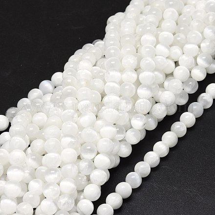 Brins de perles de sélénite naturelles G-O201A-02B-1