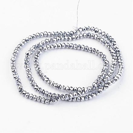 Chapelets de perles en verre électroplaqué EGLA-G014-2mm-FP03-1