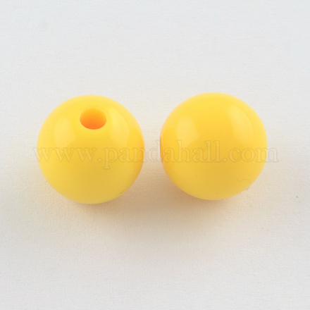 Round Opaque Acrylic Beads X-SACR-R865-8mm-10-1