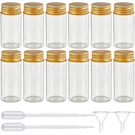 Benecreat runde Glasaufbewahrungsbehälter für Kosmetik GLAA-BC0001-12B-1