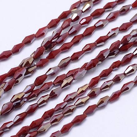 Faceted Bicone Electroplate Glass Beads EGLA-L004B-B06-1