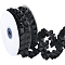 Pleated Solid Color Double-Sided Polyester Lace Trim, Vintage Ruffle Edging Fabric, for Curtain Sewing Craft Wedding Dress Applique, Black, 1 inch(25mm), about 5.00 Yards(4.57m)/Roll