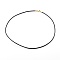 Leather Cord Necklace Making, with 304 Stainless Steel Lobster Claw Clasps, Golden, Black, 18.4 inch(46.7cm), 2mm