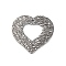 304 Stainless Steel Pendants, Textured, Heart Charms, Antique Silver, 30x30x1~2mm, Hole: 1.8mm