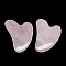 Natural Rose Quartz Gua Sha Boards, Scraping Massage Tools, Gua Sha Facial Tools, Heart, 81~84x58~60x6~8mm