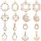 NBEADS 16 Pcs 8 Styles Cubic Zirconia Charms, Light Gold Plated Brass Charms Pave Rhinestone Charm Micro Pave Charms for Jewelry Making Necklace Bracelets Earrings