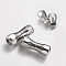 Sports Theme 304 Stainless Steel Magnetic Clasps, Dumbbell, Stainless Steel Color, 20x7x7mm, Hole: 3mm