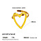304 Stainless Steel Cuff Open Rings, Heart, with Enamel, Golden, Yellow, 20mm
